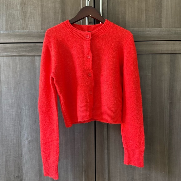 Rails Matilda Cropped Cardigan Bright Red Size S Contains Wool Cashmere Blend